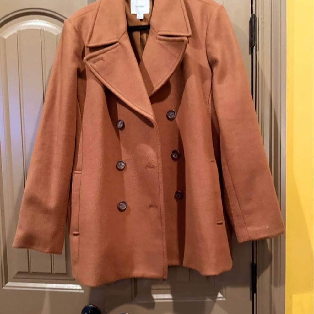 Old Navy Women's Double-Breasted Tan Pea Coat